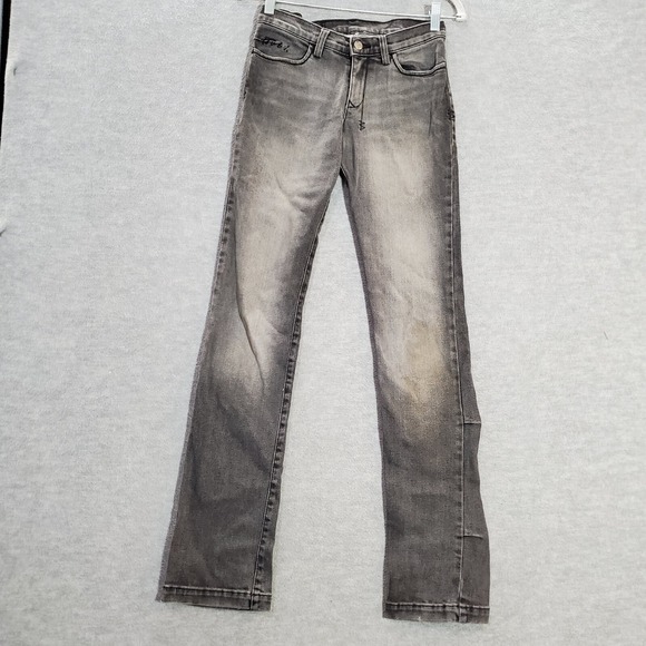 VINTAGE Tsubi Ksubi Women Jeans 8 Gray Distressed Slim 34" Inseam - Picture 1 of 15